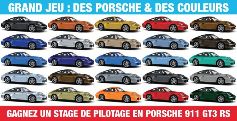 Instant partage : « DES PORSCHE ET DES COULEURS » : gagnez un stage en Porsche 911 GT3 RS !