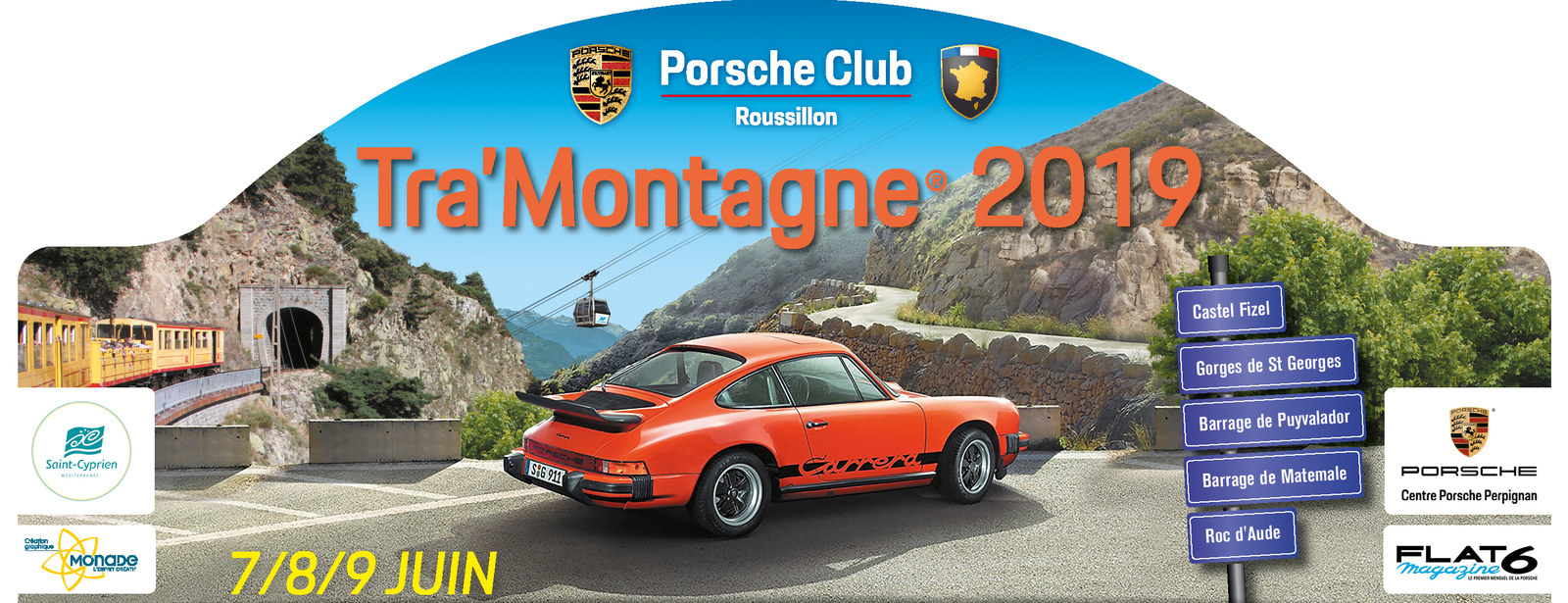 Porsche Club plaque rallye Tra'montagne 2019