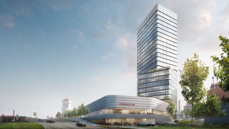 Porsche Design Tower et nouveau Centre Porsche au Pragsattel à Stuttgart